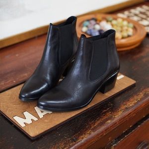 NIB Emerson Fry Black Leather Ankle Boots
